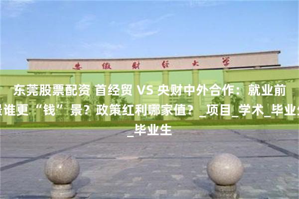 东莞股票配资 首经贸 VS 央财中外合作：就业前景谁更 “钱” 景？政策红利哪家值？_项目_学术_毕业生